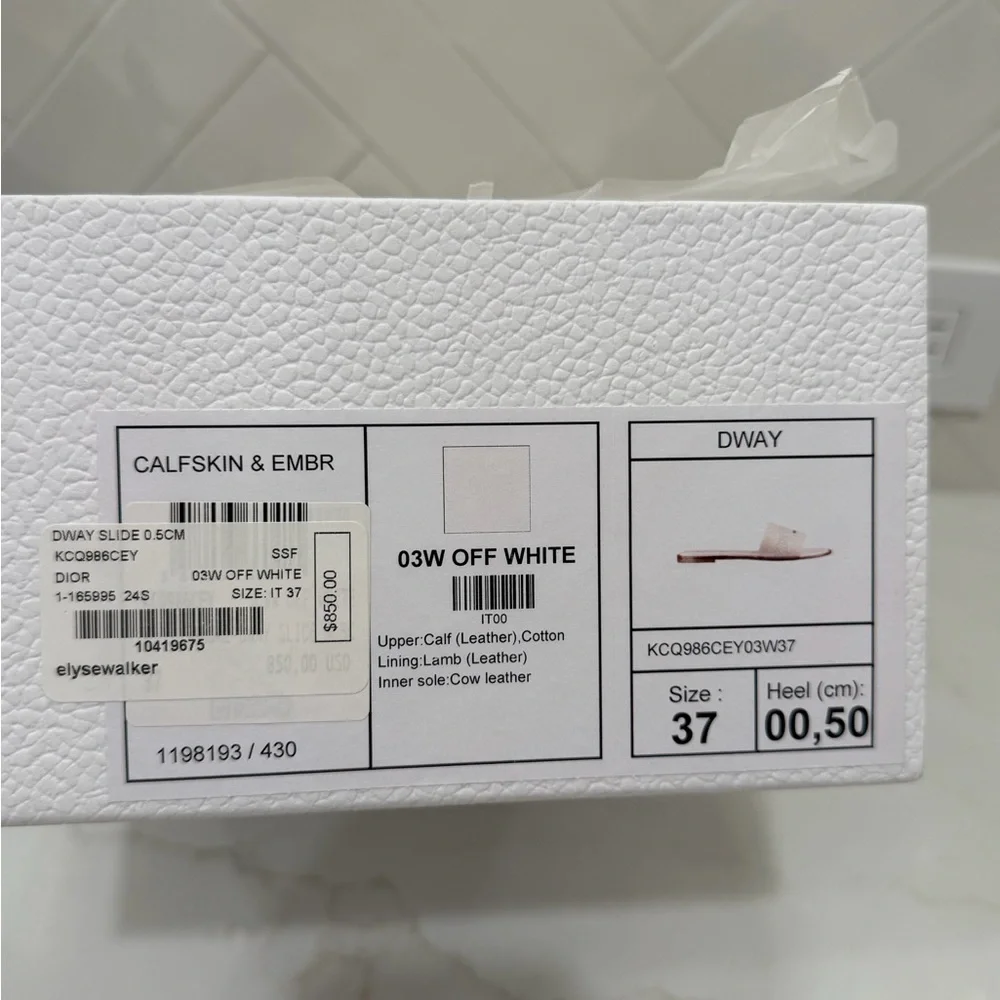 Dior Dway Slide Off White Sandals - Picture 8 of 8